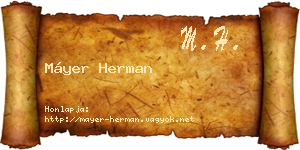 Máyer Herman névjegykártya